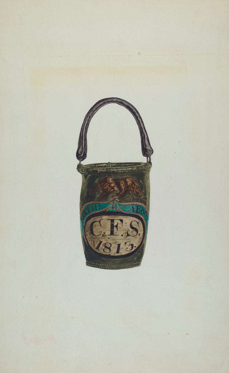 Fire Bucket by Marion E. Herrick (American, active c. 1935), 16X12"(A3)Poster Print