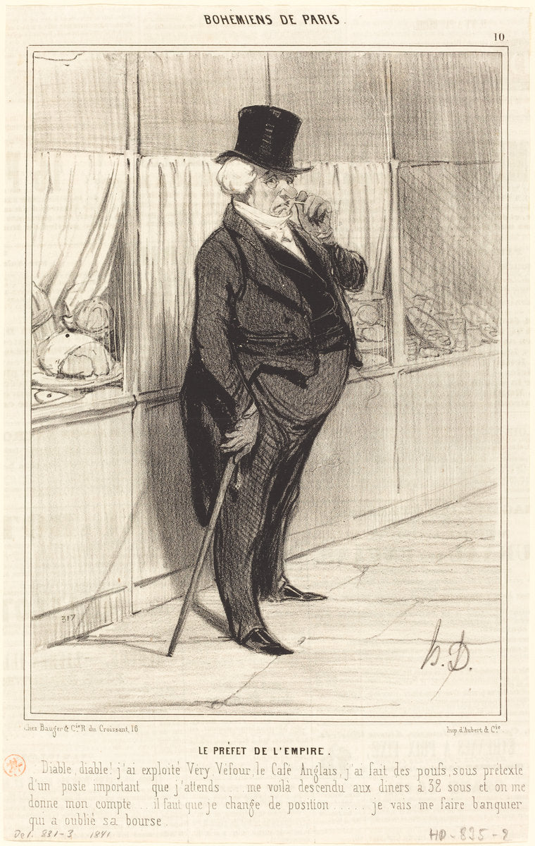 Le Préfet de l'Empire by Honoré Daumier (French, 1808 - 1879), 16X12"(A3)Poster Print