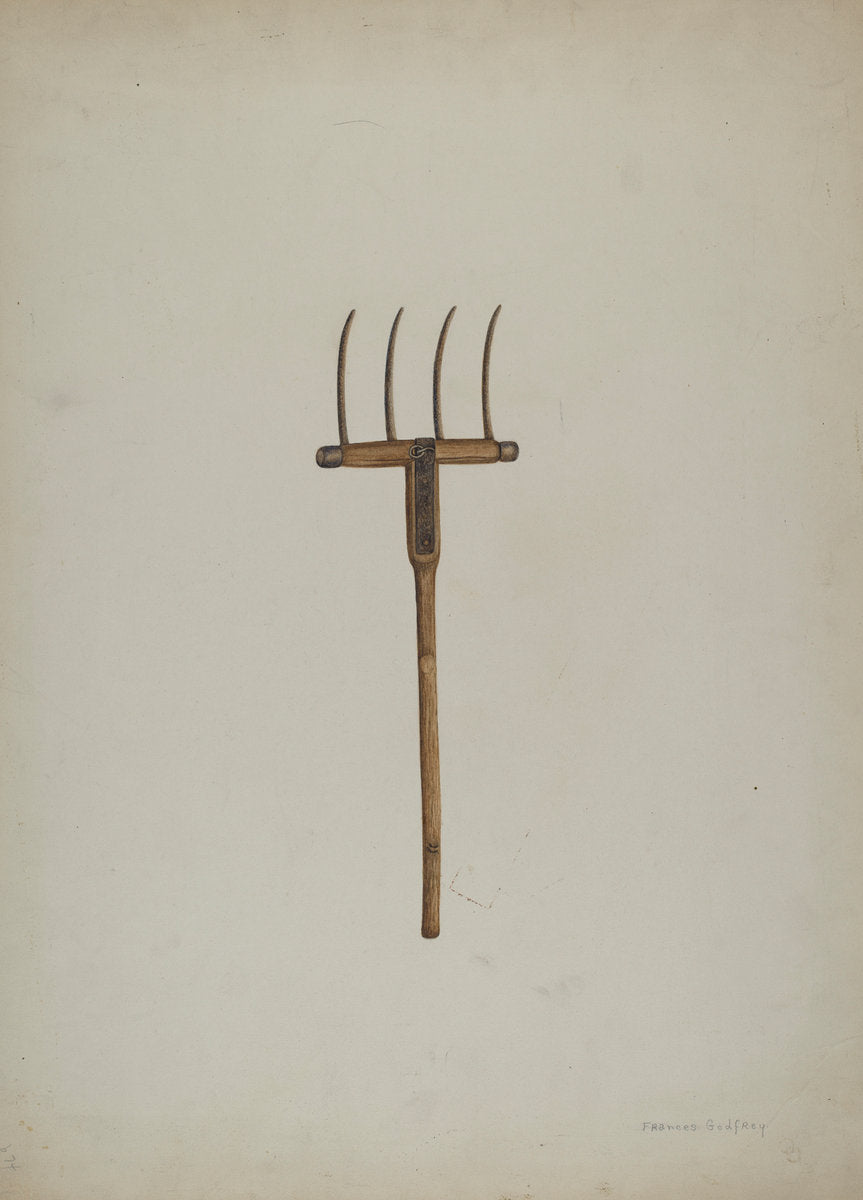 Horse Drawn Hay Fork by Frances Godfrey (American, active c. 1935), 16X12"(A3)Poster Print