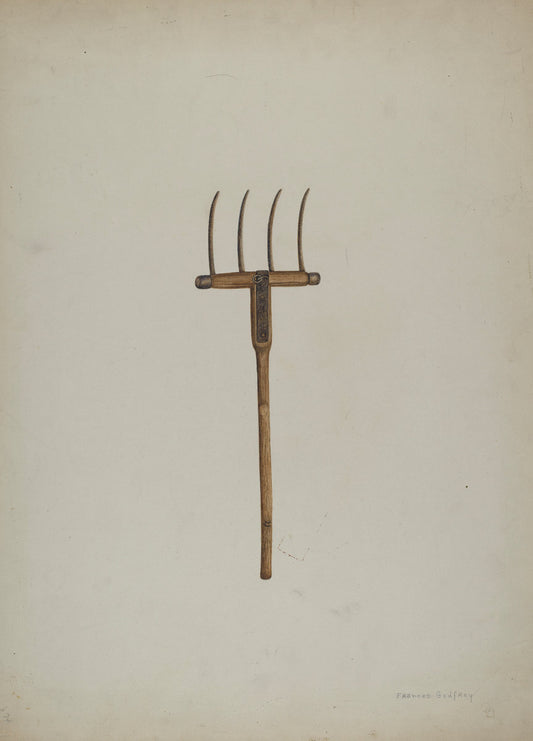 Horse Drawn Hay Fork by Frances Godfrey (American, active c. 1935), 16X12"(A3)Poster Print