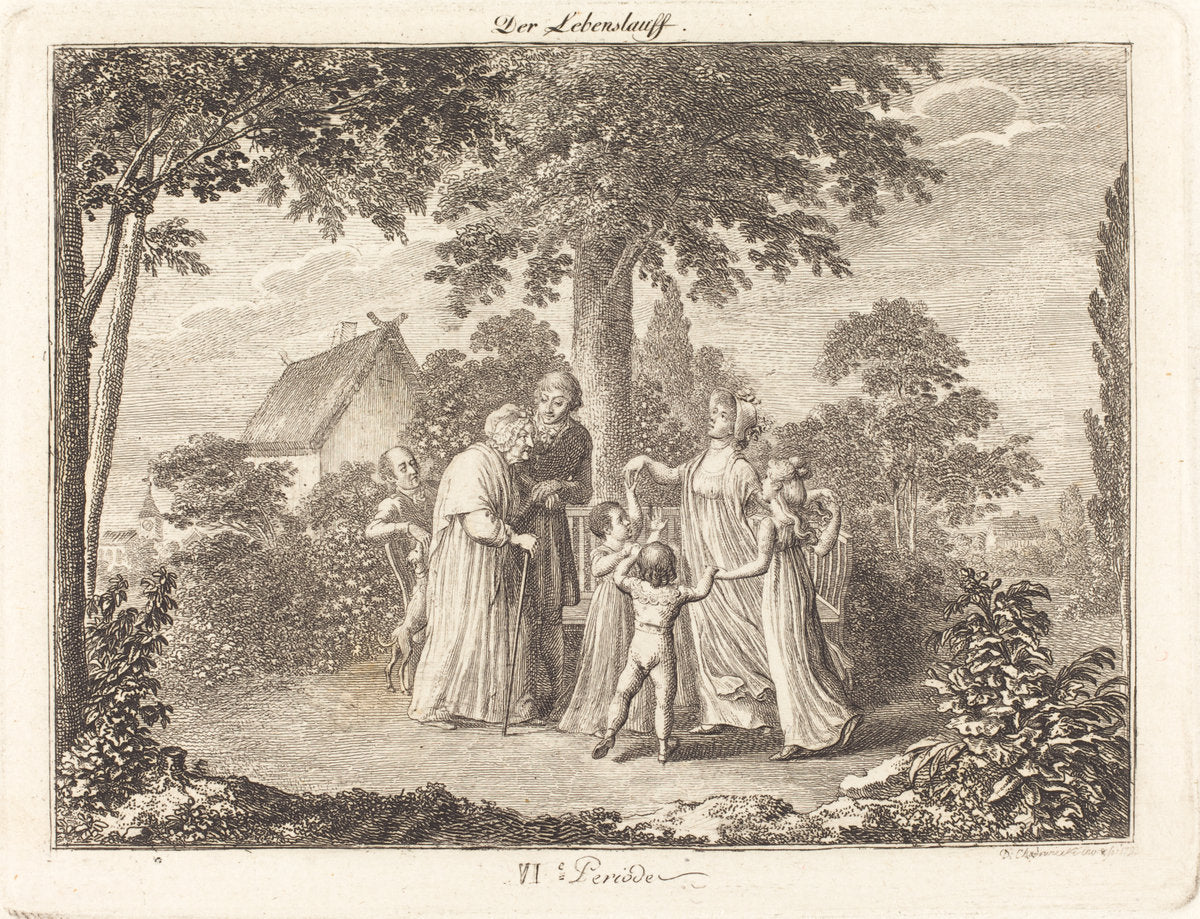 Grandparents by Daniel Nikolaus Chodowiecki (German, 1726 - 1801), 16X12"(A3)Poster Print