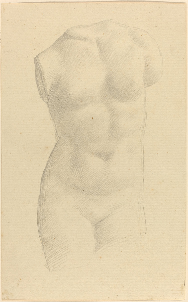 Torso by Alphonse Legros (French, 1837 - 1911), 16X12"(A3)Poster Print