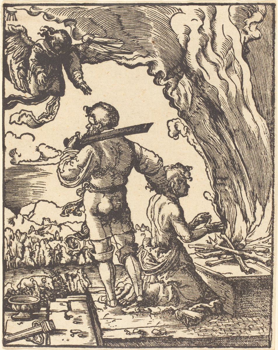 Abraham's Sacrifice by Albrecht Altdorfer (German, 1480 or before - 1538), 16X12"(A3)Poster Print