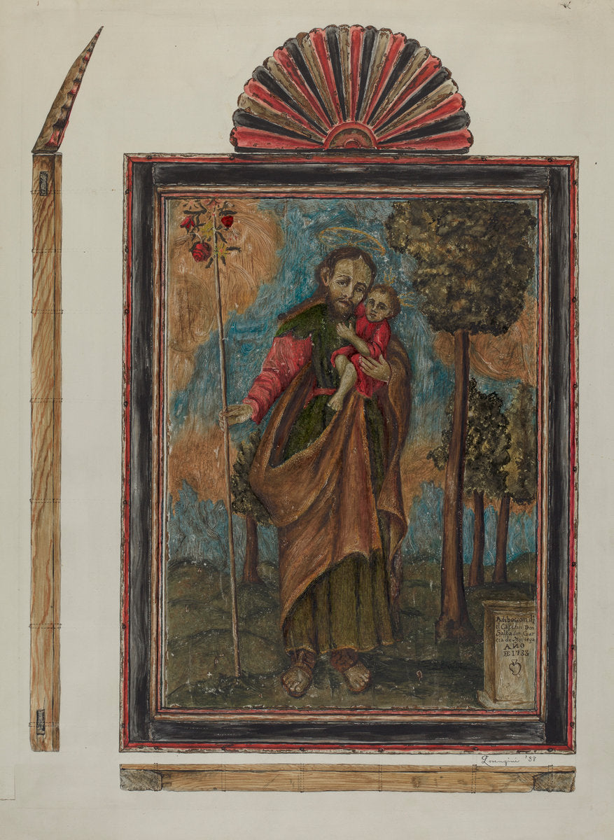 Retablo by Eldora P. Lorenzini (American, 1910 - 1993), 16X12"(A3)Poster Print