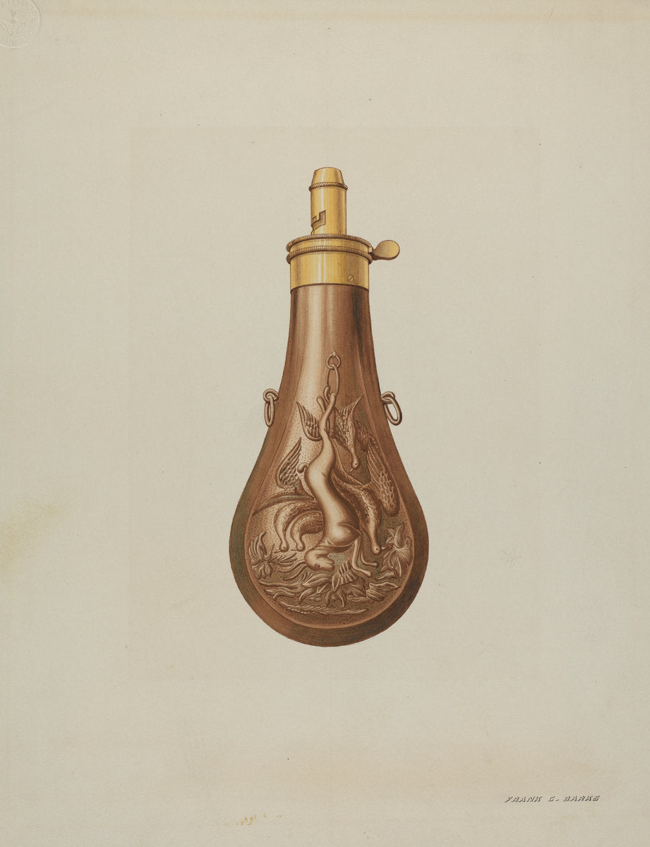 Powder Flask by Frank C. Barks (American, active c. 1935), 16X12"(A3)Poster Print