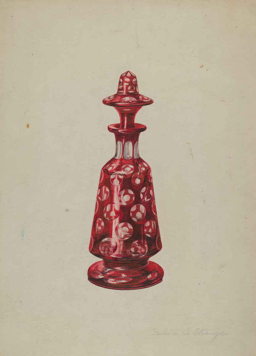 Glass Perfume Bottle by Isabelle De Strange (American, active c. 1935), 16X12"(A3)Poster Print