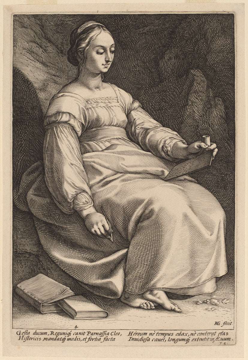 Clio by Hendrik Goltzius (Dutch, 1558 - 1617), 16X12"(A3)Poster Print
