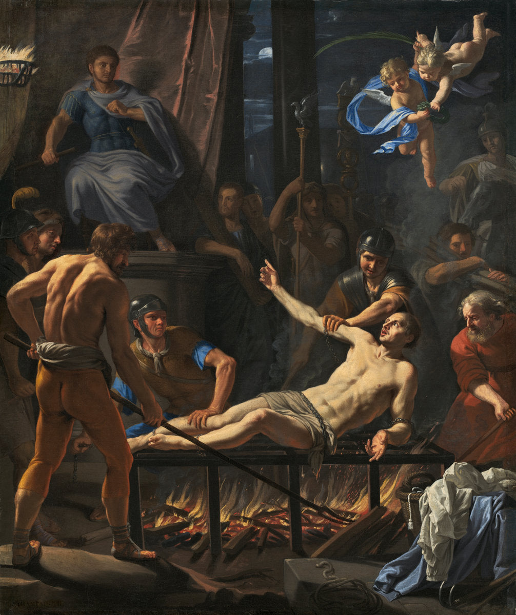 The Martyrdom of Saint Lawrence by Jean-Baptiste de Champaigne (French, 1631 - 1681), 16X12"(A3)Poster Print