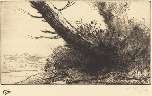Corner of a Path (Au coin d'un chemin) by Alphonse Legros (French, 1837 - 1911), 16X12"(A3)Poster Print