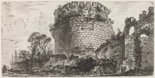 Sepulcro di Metella detto Capo di Bove by Giovanni Battista Piranesi (Italian, 1720 - 1778), 16X12"(A3)Poster Print