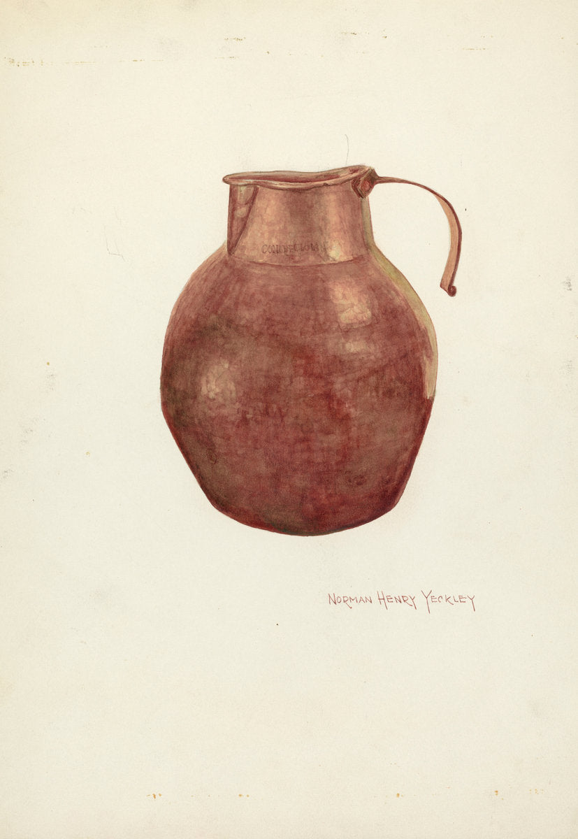 Copper Pitcher by N.H. Yeckley (American, active c. 1935), 16X12"(A3)Poster Print