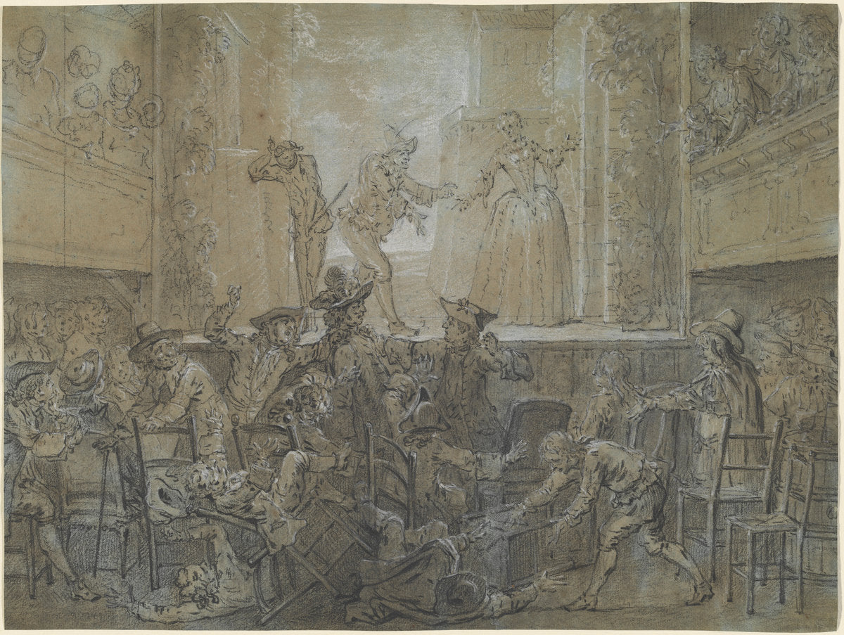 The Scene with the Tall Baguenodière by Jean-Baptiste Oudry (French, 1686 - 1755), 16X12"(A3)Poster Print