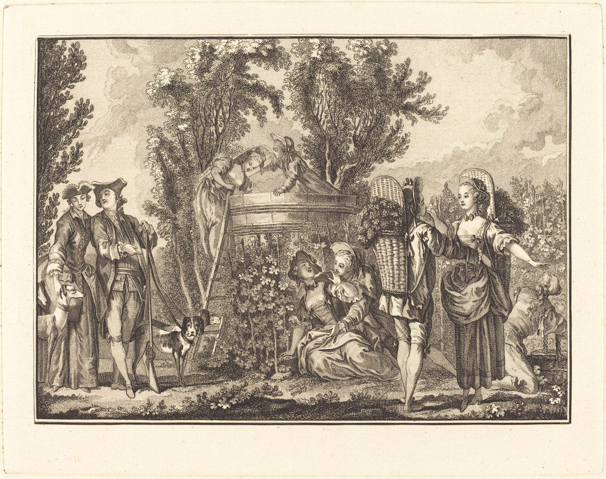 L'automne by Joseph de Longueil after Charles Eisen (French, 1730 - 1792), 16X12"(A3)Poster Print