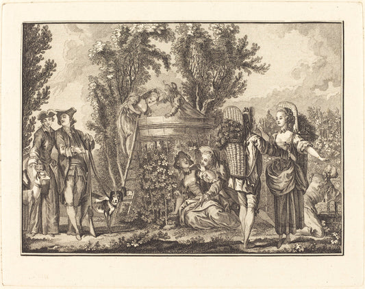 L'automne by Joseph de Longueil after Charles Eisen (French, 1730 - 1792), 16X12"(A3)Poster Print