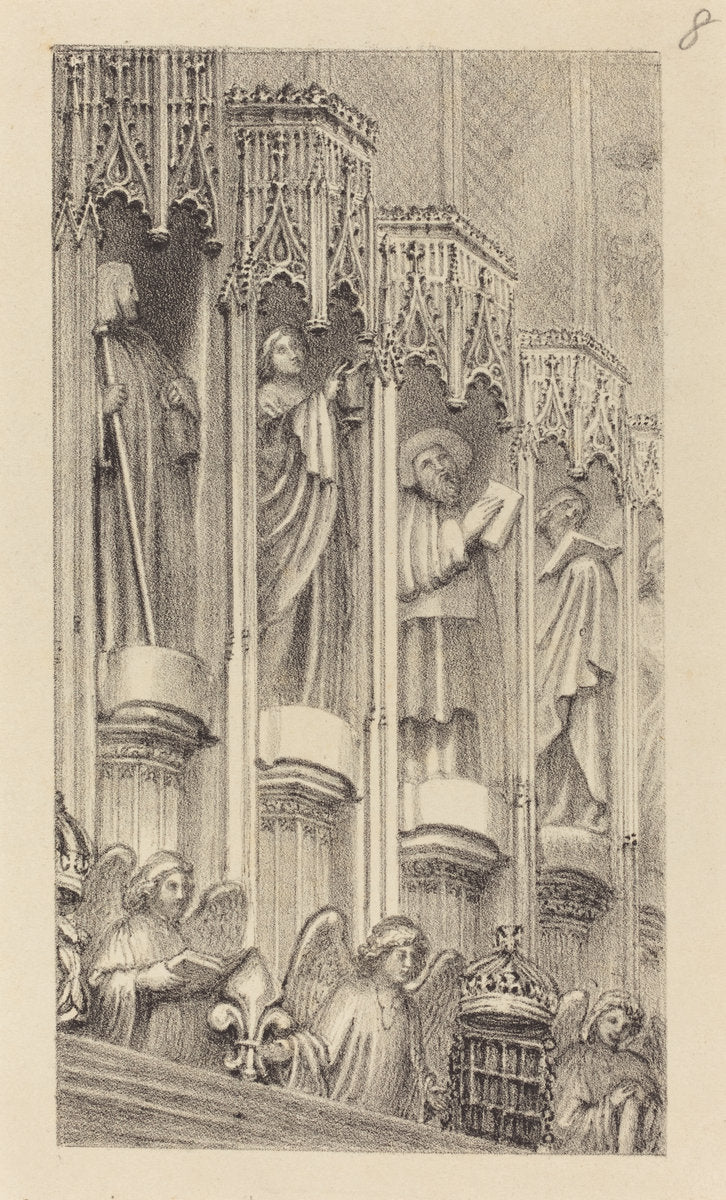 Statues in the Architecture of Henry the Seventh's Chapel, Westminster Abbey by Maria Denman after John Flaxman (British, active 1812), 16X12"(A3)Poster Print
