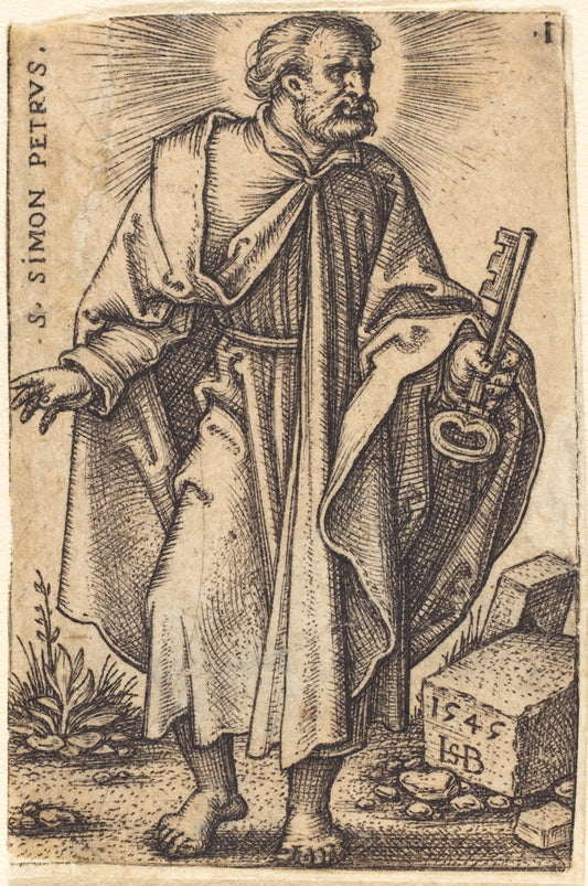 Simon Peter by Sebald Beham (German, 1500 - 1550), 16X12"(A3)Poster Print
