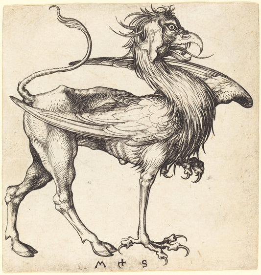 The Griffin by Martin Schongauer (German, c. 1450 - 1491), 16X12"(A3)Poster Print