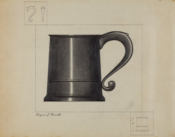 Pewter Mug by Eugene Barrell (American, active c. 1935), 16X12"(A3)Poster Print