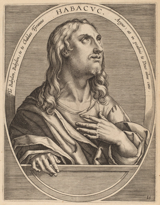 Habachuch by Theodor Galle after Jan van der Straet (Flemish, c. 1571 - 1633), 16X12"(A3)Poster Print