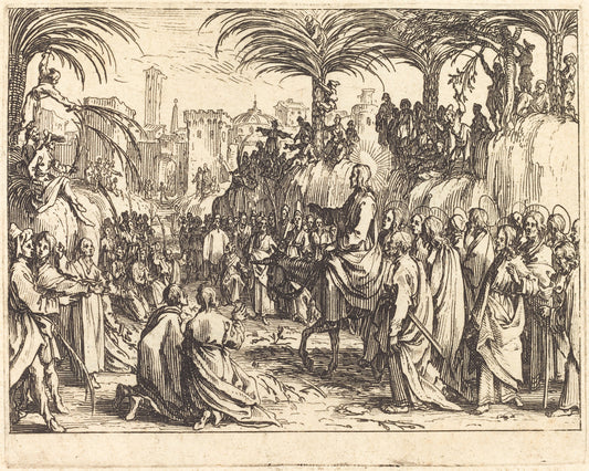 The Entry into Jerusalem by Jacques Callot (French, 1592 - 1635), 16X12"(A3)Poster Print