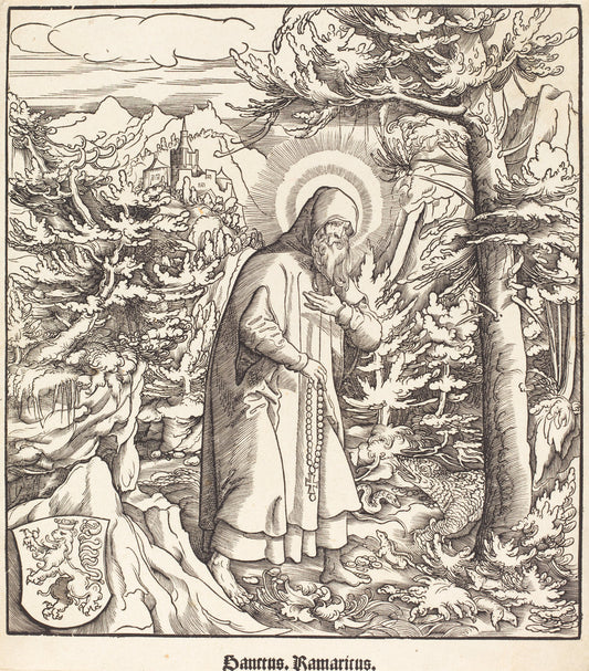 Saint Ramaricus by Leonhard Beck (German, c. 1480 - 1542), 16X12"(A3)Poster Print