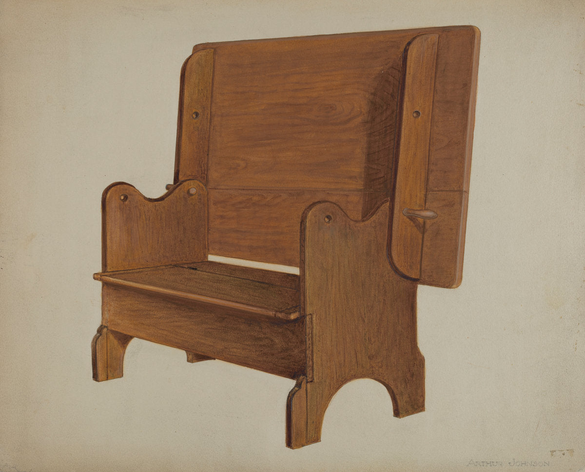 Settle-table by Arthur Johnson (American, active c. 1935), 16X12"(A3)Poster Print