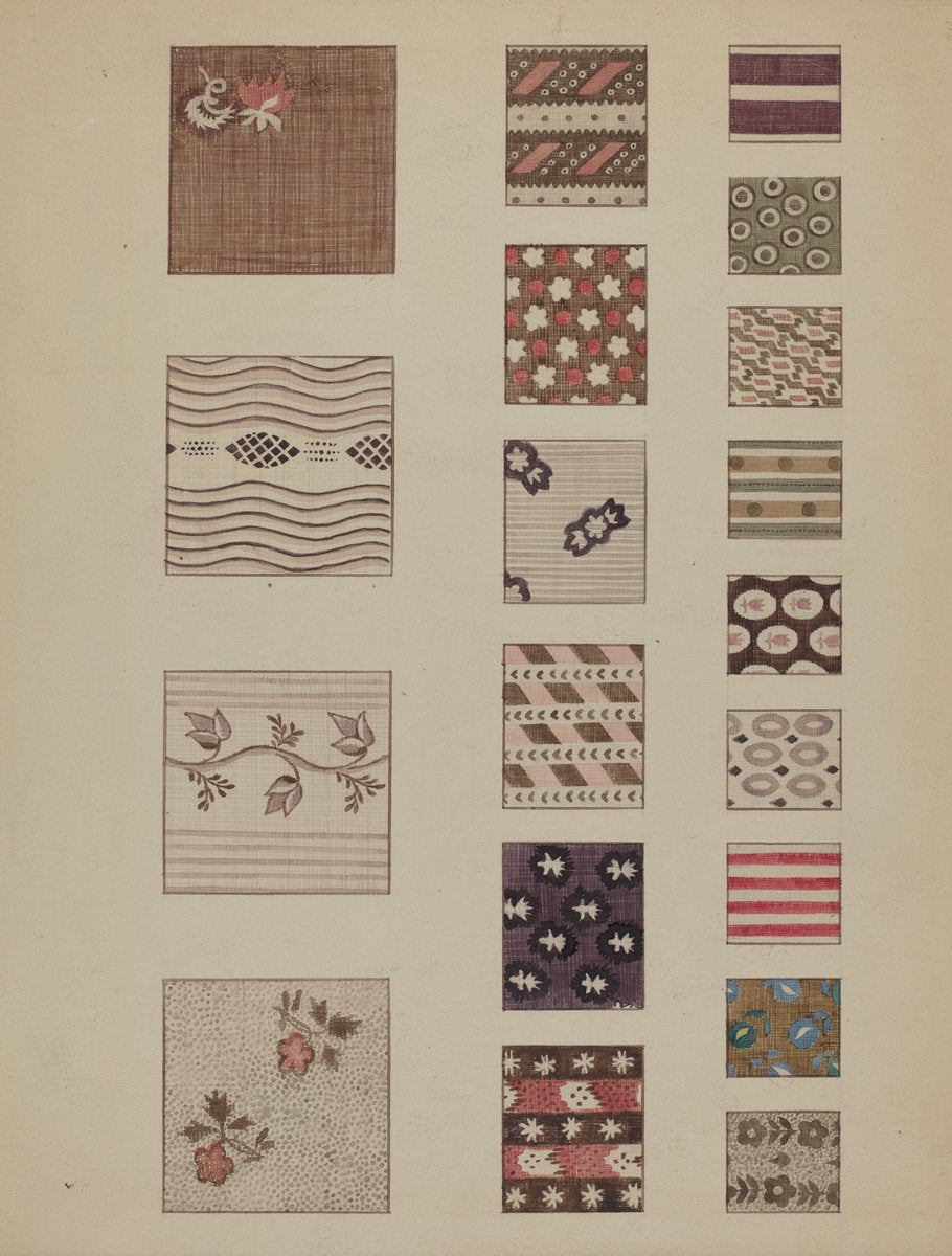 Textiles from Quilt by Millia Davenport (American, active c. 1935), 16X12"(A3)Poster Print