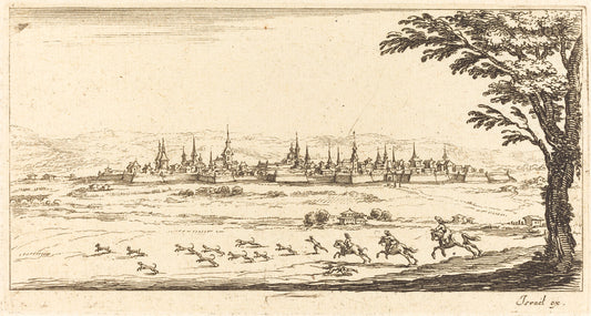 in or after 1635 by after Jacques Callot (View of Nancy), 16X12"(A3)Poster Print