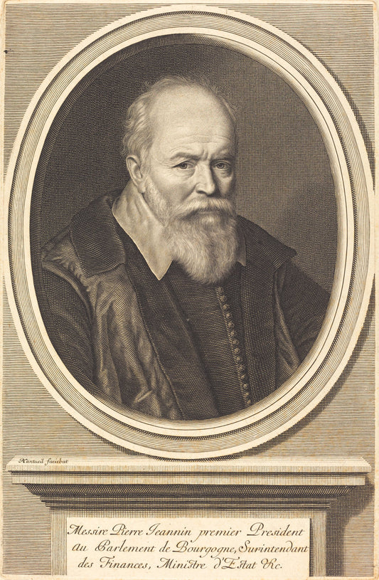 Pierre Jeannin by Robert Nanteuil (French, 1623 - 1678), 16X12"(A3)Poster Print