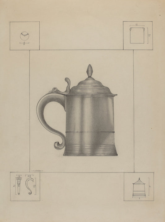 Pewter Mug by Henry Meyers (American, active c. 1935), 16X12"(A3)Poster Print