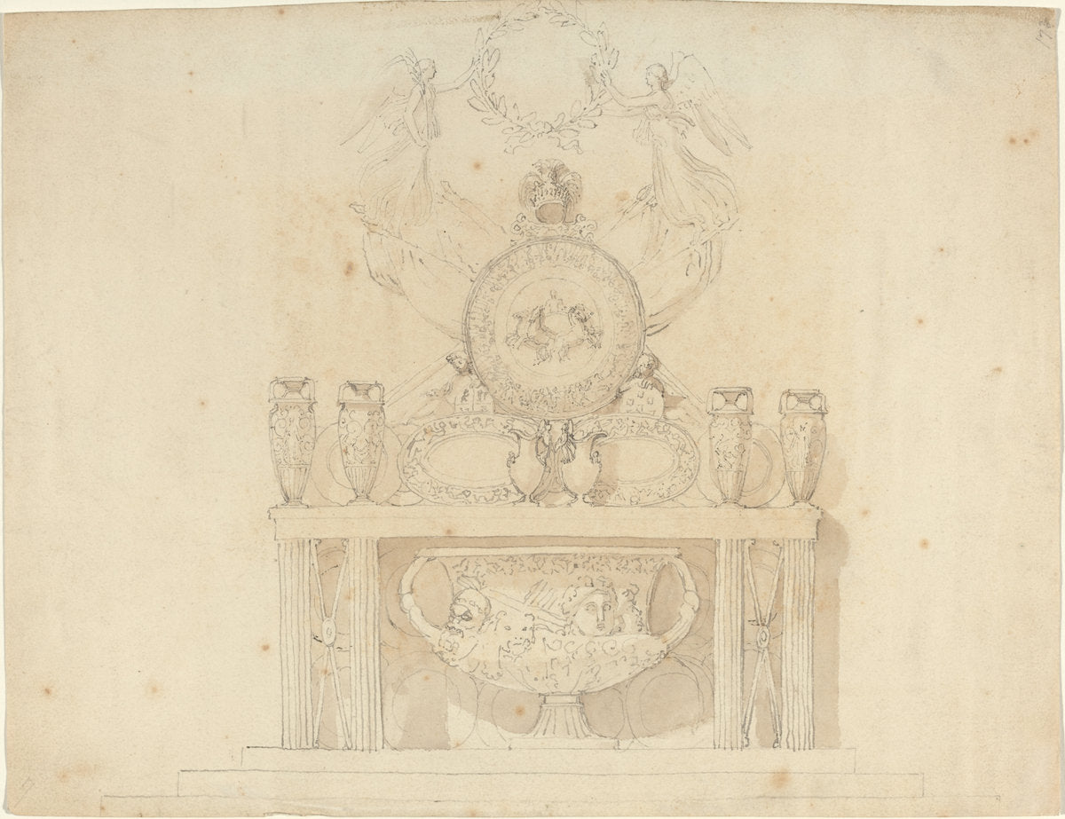 Study for Decorations of Buckingham Palace by John Flaxman (British, 1755 - 1826), 16X12"(A3)Poster Print