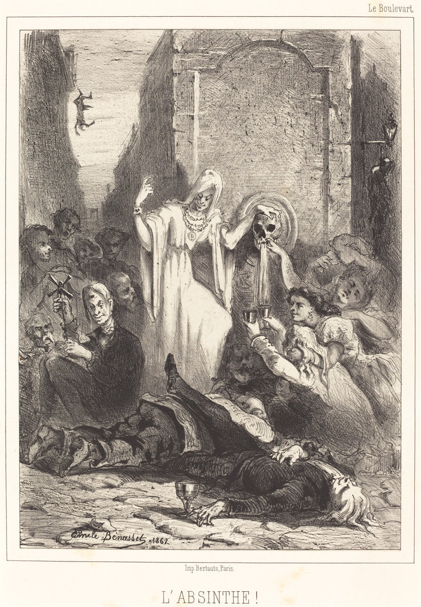 L'Absinthe! by Louis Emile Benassit (French, 1833 - 1902), 16X12"(A3)Poster Print