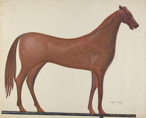 Horse Weather Vane by Chris Makrenos (American, active c. 1935), 16X12"(A3)Poster Print