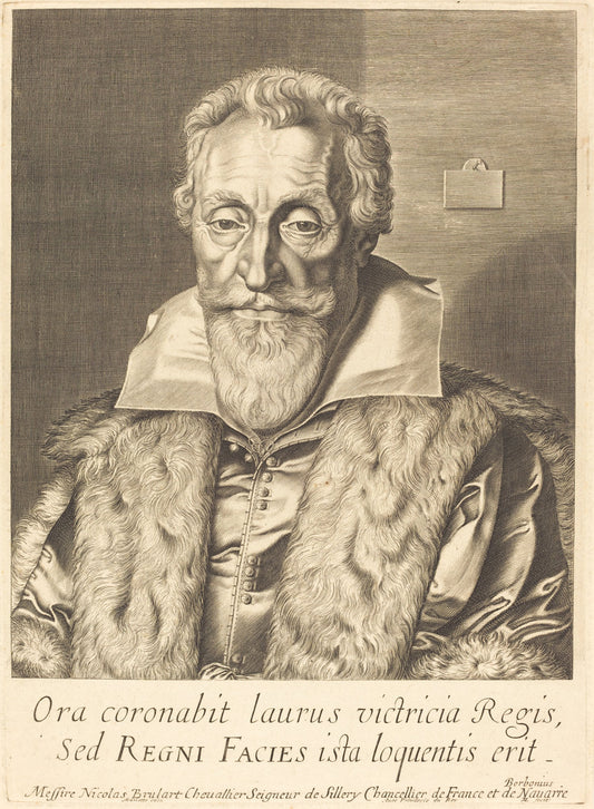 Nicolas Brulart by Michel Lasne (French, 1590 or before - 1667), 16X12"(A3)Poster Print