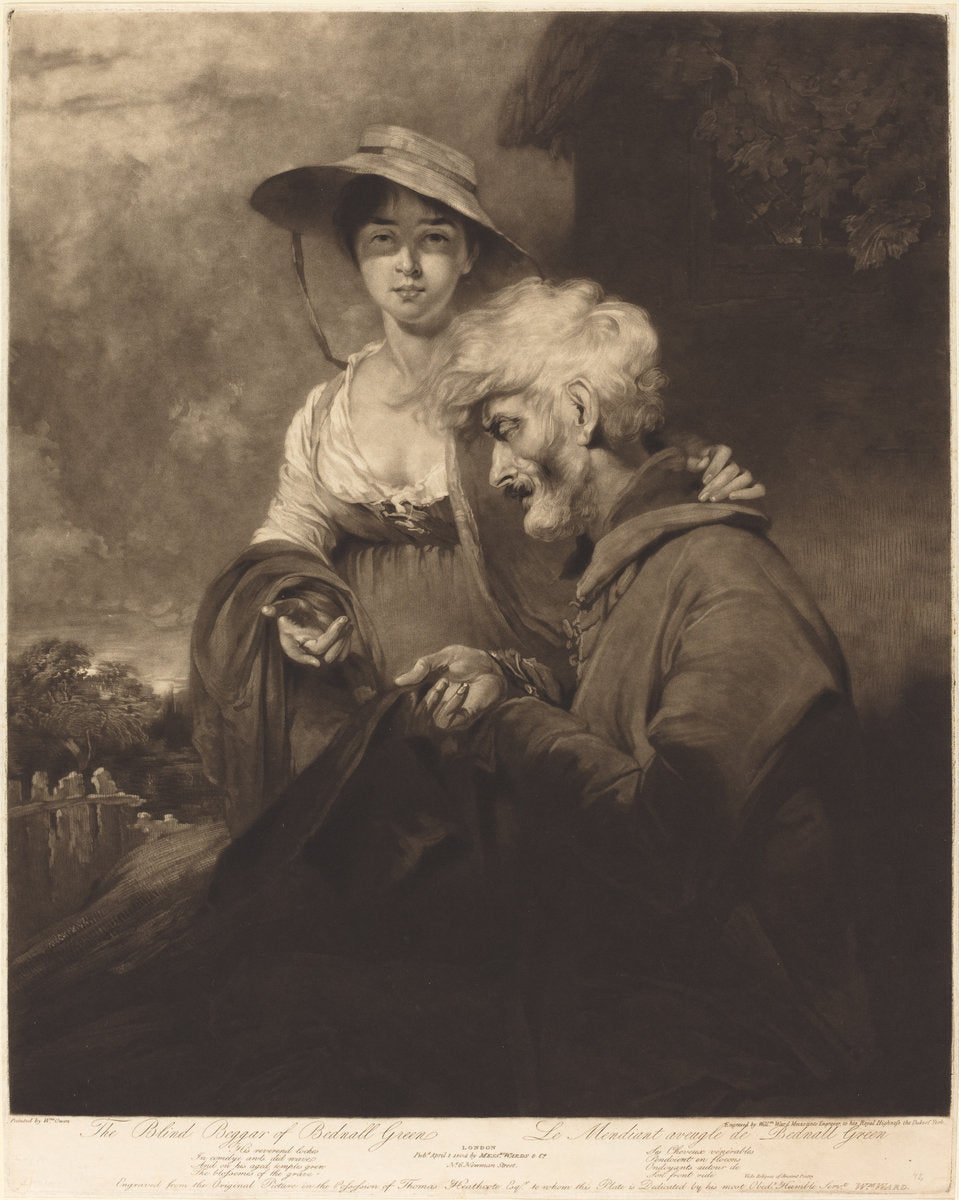 The Blind Beggar of Bednall Green by William Ward after William Owen (British, 1766 - 1826), 16X12"(A3)Poster Print