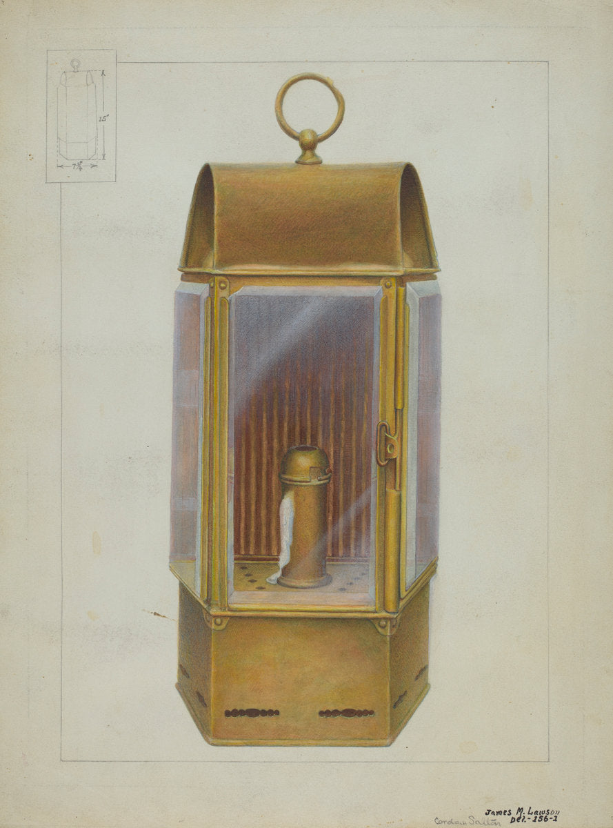 Wardroom Lamp from "Constitution" by James M. Lawson and Gordon Saltar (American, active c. 1935), 16X12"(A3)Poster Print