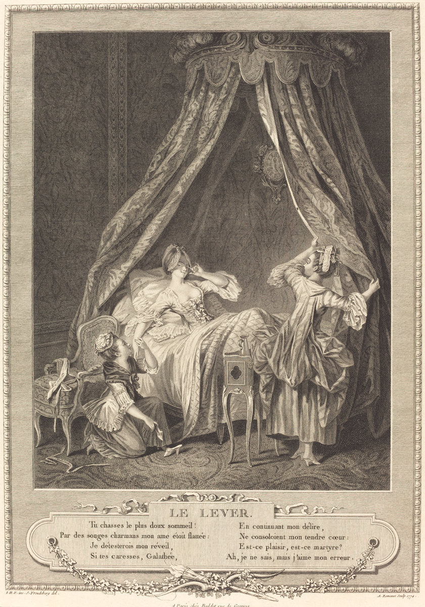 Le lever by Antoine Louis Romanet after Sigmund Freudenberger (French, 1742 - 1810 or after), 16X12"(A3)Poster Print