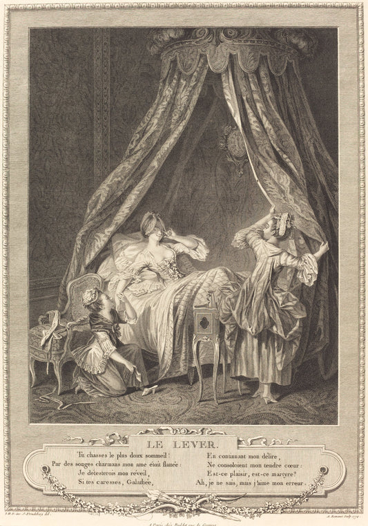 Le lever by Antoine Louis Romanet after Sigmund Freudenberger (French, 1742 - 1810 or after), 16X12"(A3)Poster Print