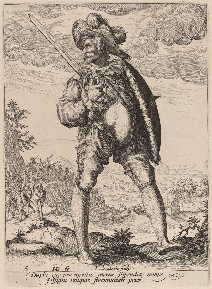 Standard Bearer by Jacques de Gheyn II after Hendrik Goltzius (Dutch, 1565 - 1629), 16X12"(A3)Poster Print