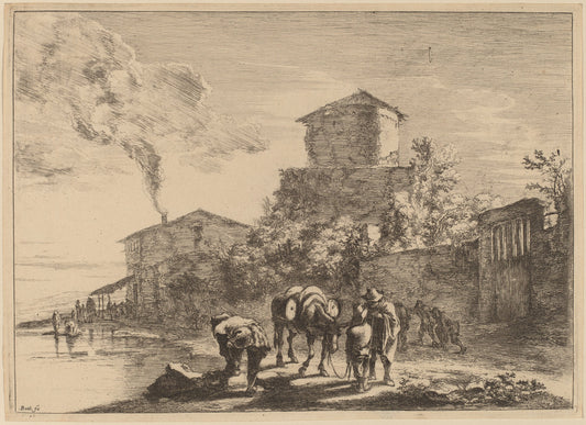 The Hinny Drover, via Appia by Jan Both (Dutch, 1615/1618 - 1652), 16X12"(A3)Poster Print