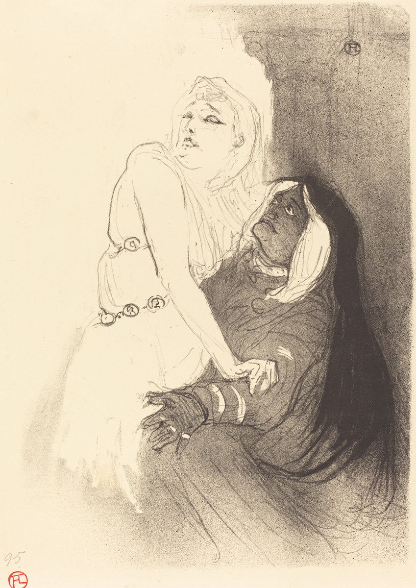 At the Renaissance: Sarah Bernhardt in "Phedre" (A la Renaissance: Sarah Bernhardt dans "Phèdre") by Henri de Toulouse-Lautrec (French, 1864 - 1901), 16X12"(A3)Poster Print
