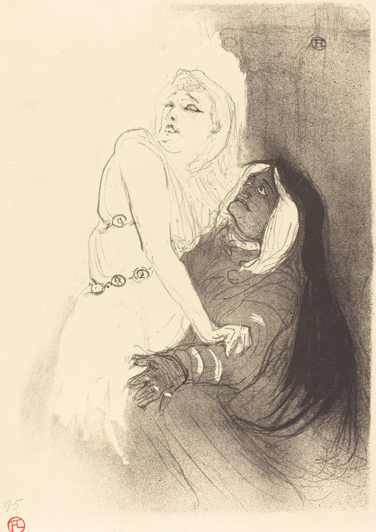 At the Renaissance: Sarah Bernhardt in "Phedre" (A la Renaissance: Sarah Bernhardt dans "Phèdre") by Henri de Toulouse-Lautrec (French, 1864 - 1901), 16X12"(A3)Poster Print