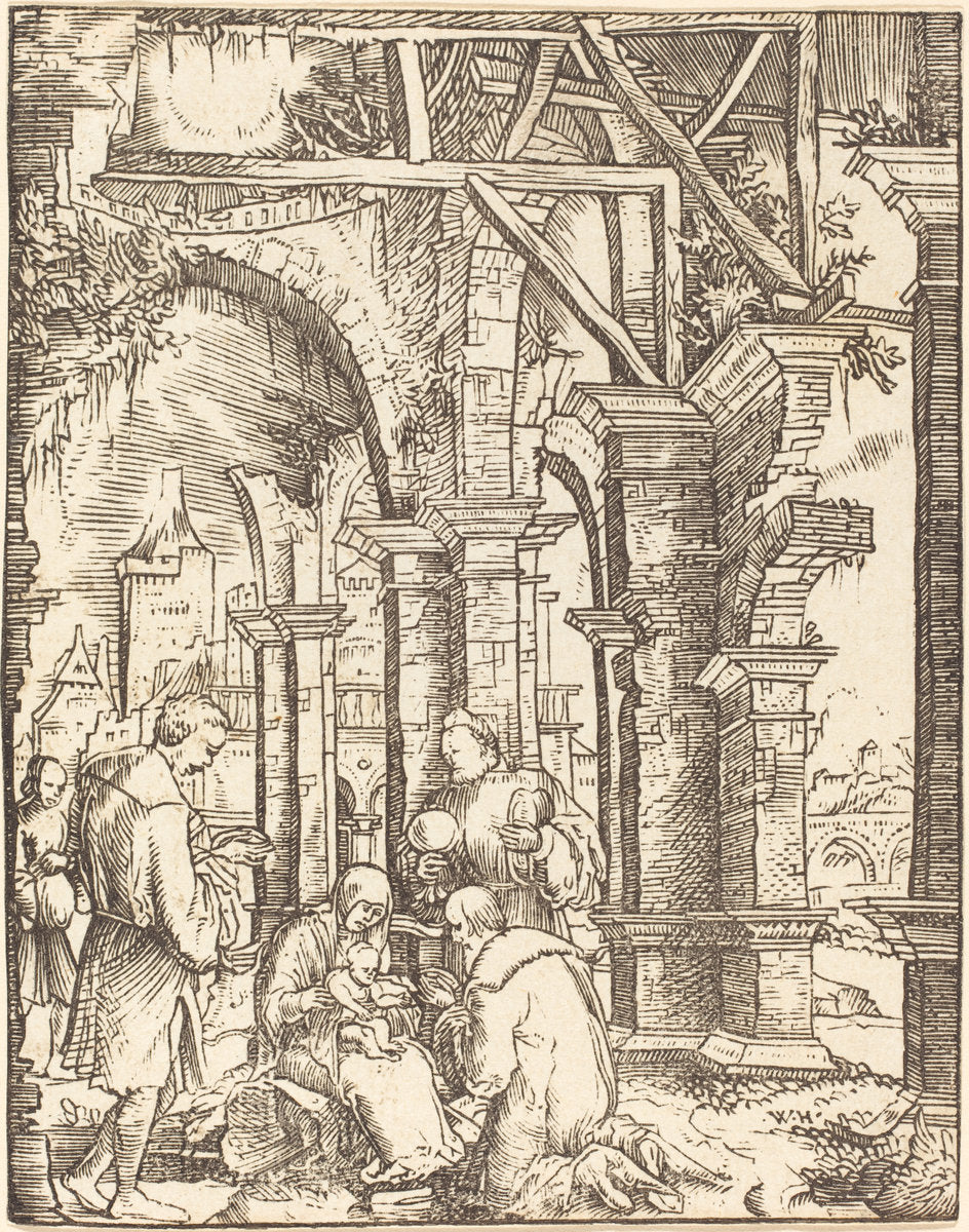 The Adoration of the Magi by Wolf Huber (German, c. 1485/1490 - 1553), 16X12"(A3)Poster Print