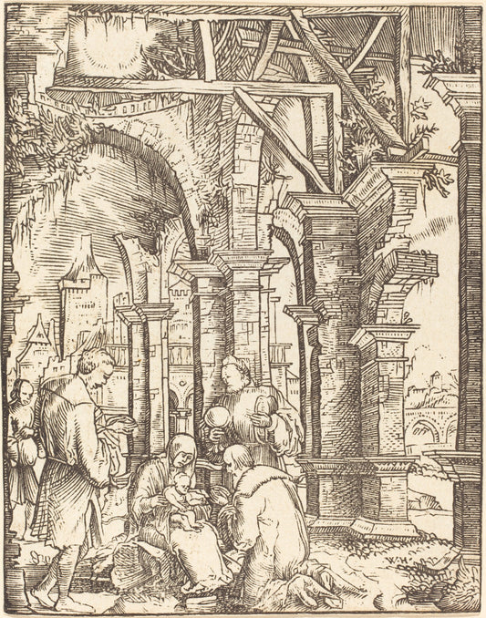 The Adoration of the Magi by Wolf Huber (German, c. 1485/1490 - 1553), 16X12"(A3)Poster Print