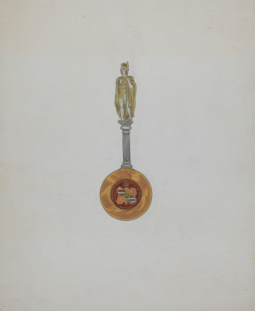 Souvenir Spoon by Ellen Duncan (American, active c. 1935), 16X12"(A3)Poster Print