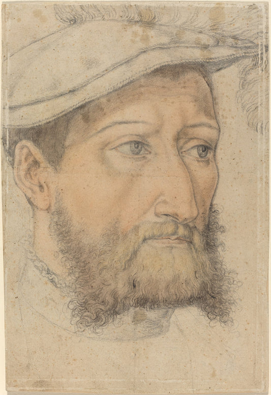 Portrait of a Bearded Man with a Beret by Heinrich Aldegrever (German, 1502 - 1555/1561), 16X12"(A3)Poster Print