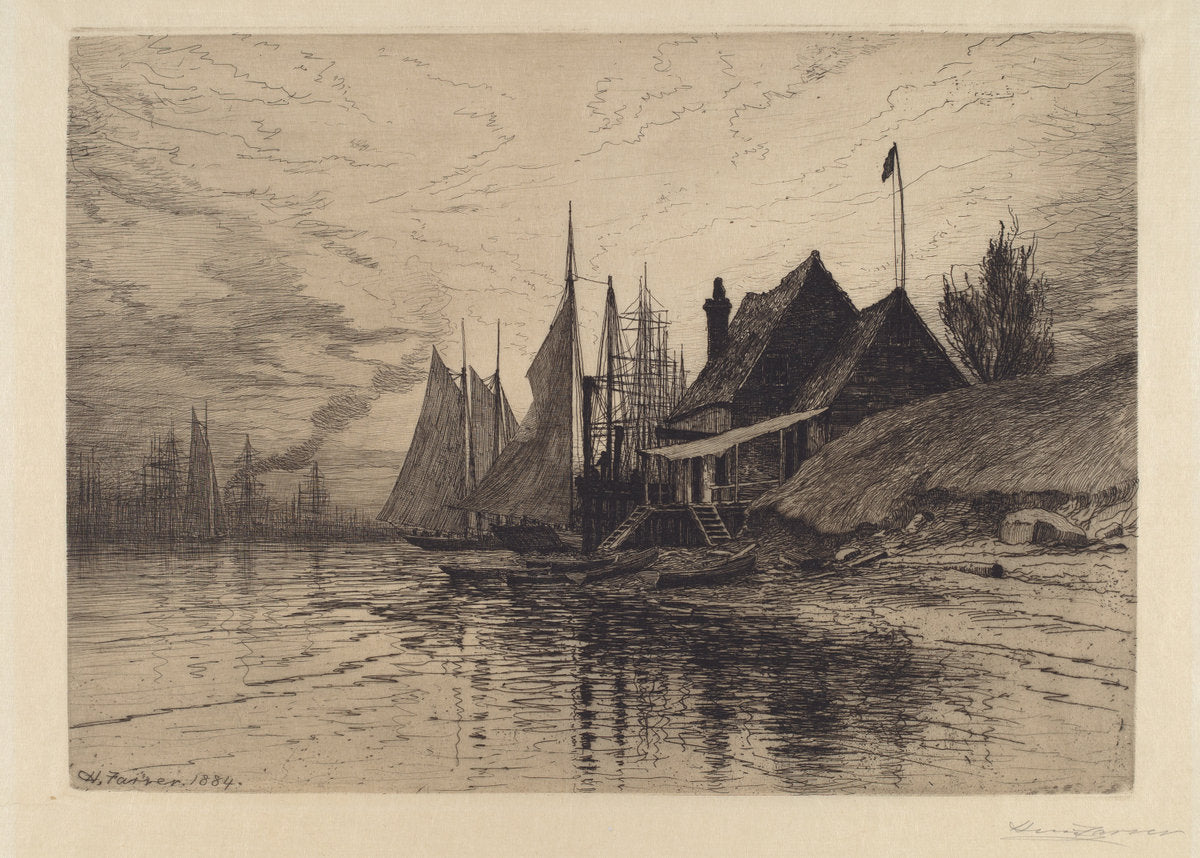 New York Harbor by Henry Farrer (American, 1843 - 1903), 16X12"(A3)Poster Print