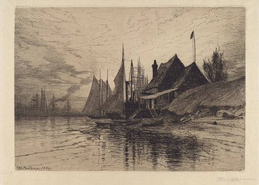 New York Harbor by Henry Farrer (American, 1843 - 1903), 16X12"(A3)Poster Print