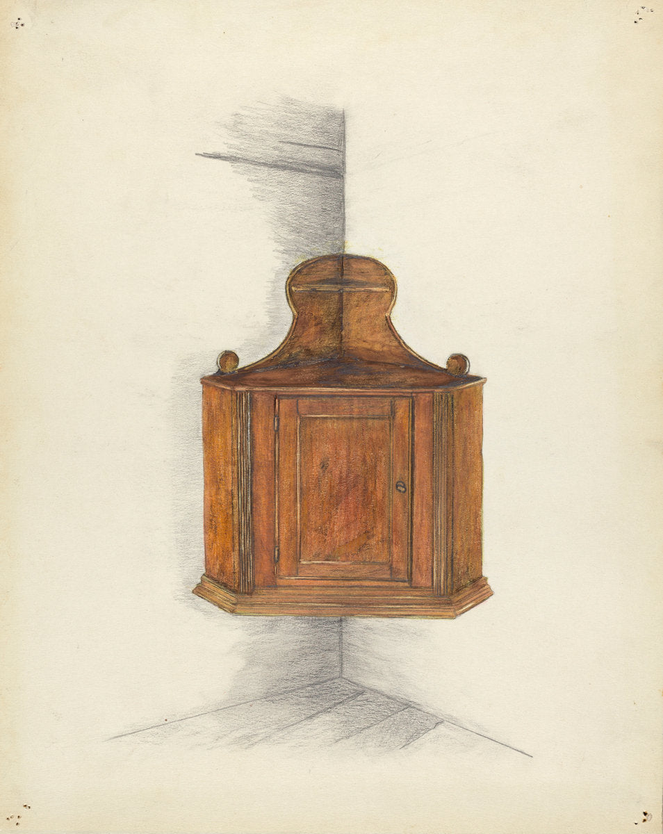 Corner Cupboard by Meyer Goldbaum (American, active c. 1935), 16X12"(A3)Poster Print
