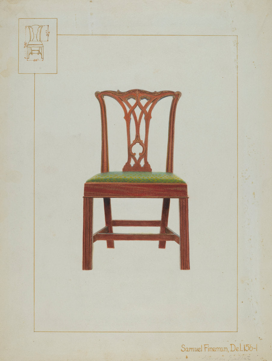 Chair by Samuel Fineman (American, active c. 1935), 16X12"(A3)Poster Print